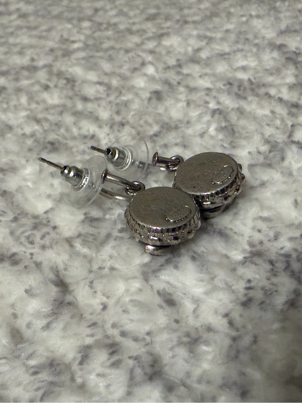 Chanel CC Faux Pearl & Black Crystal Drop Hoop Earrings - Picture 5 of 8